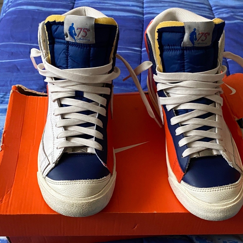 Nike Blue and White Men's Sneakers
